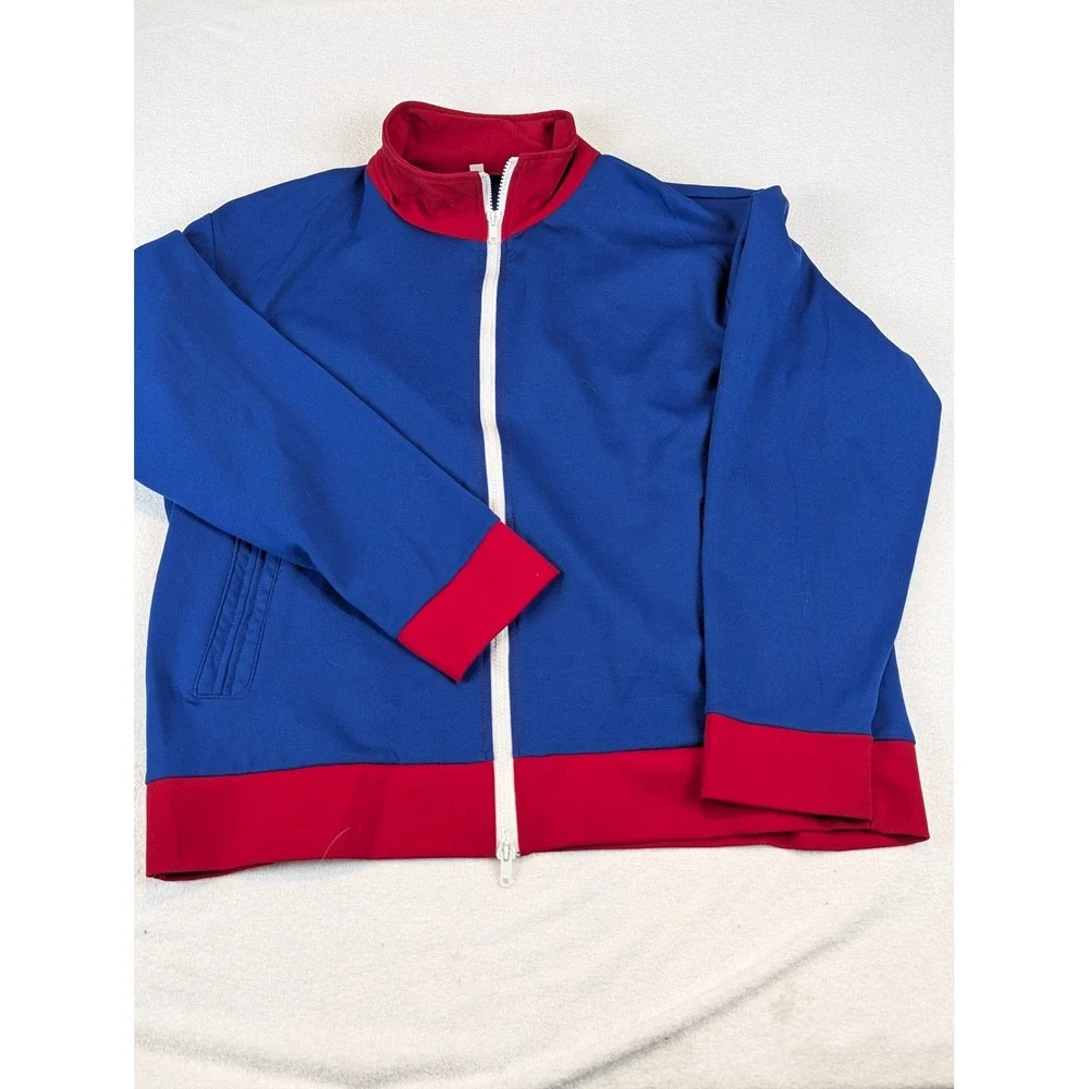 Blue Red Union Jack‎ Track Jacket Full Zip Mens Size L Made in USA VTG Full Zip